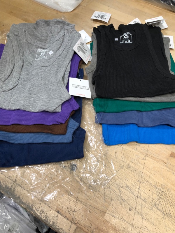 Photo 2 of Andrew Scott Basics Boys' 10 Pack Color A-Shirt Sport Tank Top Undershirts
SIZE XS 5-6