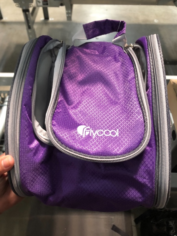 Photo 2 of FLYCOOL Functional Nylon Hanging Toiletry Bag & Travel Essentials Organizer (Purple)
