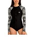 Photo 1 of AXESEA Women's Rash Guard Tops Long Sleeve Bathing Suits Printed UV Sun Protection Swim Shirt SIZE 6

