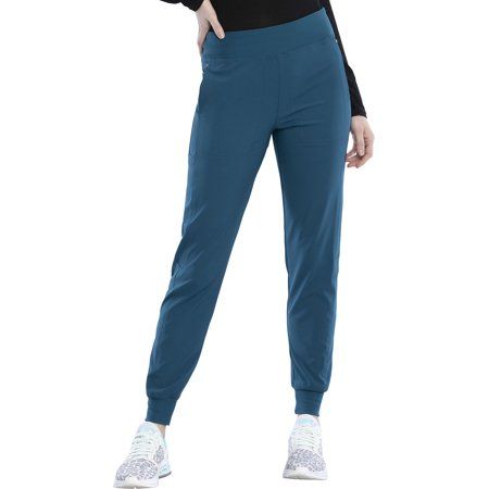 Photo 1 of Cherokee Katie Duke Scrubs Pant for Women Mid Rise Jogger CKK071, XL, Caribbean Blue
