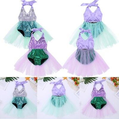 Photo 1 of Bikini Mermaid Sales Swimsuit Baby Girls Kids Bathing Swimwear with Tutu Skirt SIZE 6-12 MONTHS 