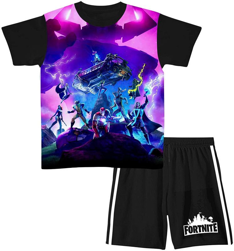 Photo 1 of Fortnite Shorts Outfit Set Boys Short Sleeve T-Shirt and Shorts Sets Playwear Clothes 2 Pieces for Teens LARGE 
