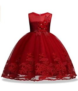 Photo 1 of  Girls Dress Sequin Lace Wedding Party Flower Dress
 SIZE 8