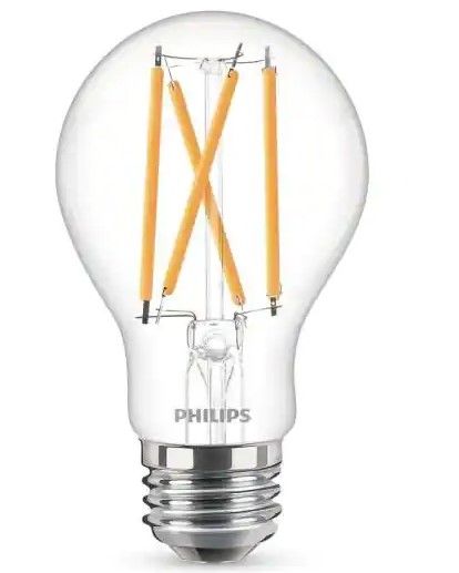 Photo 1 of 60-Watt Equivalent A19 Dimmable Energy Saving Clear Glass Indoor/Outdoor LED Light Bulb Daylight (5000K) (2-Pack)
2boxes 