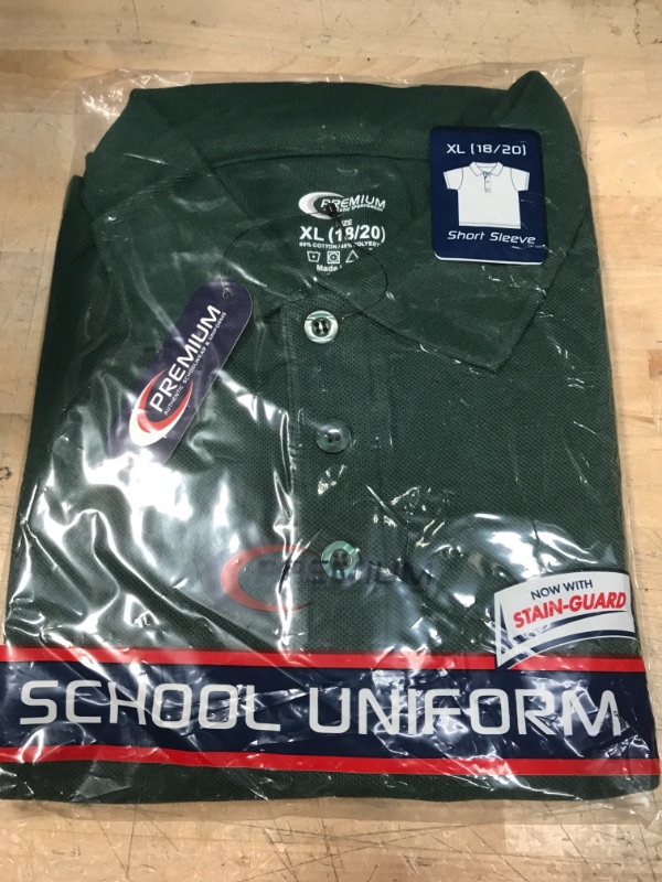 Photo 2 of Premium Wear Boys School Uniform Short Sleeve Stain Guard Polo Shirt-XL
