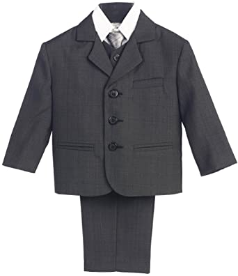 Photo 1 of 5 Piece Dark Gray Suit with Shirt Vest and Tie-XL (LOOKS LIKE 3T)
