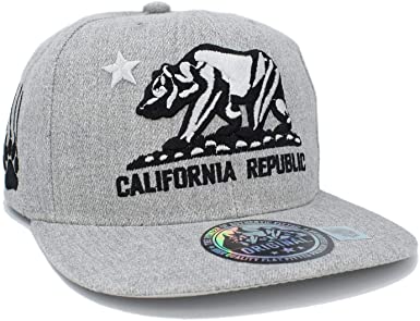 Photo 1 of Embroidered California Republic with Bear Claw Scratch Snapback Cap
