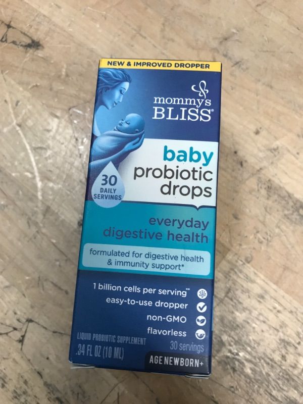 Photo 3 of EXP DATE  : 01/2024-Mommy's Bliss Baby Probiotic Drops Everyday - Gas, Constipation, Colic Symptom Relief - Newborns & Up - Natural, Flavorless, 0.34 Fl Oz
