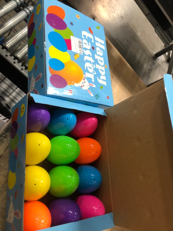 Photo 1 of 12Pcs Easter Eggs Filled with Pull Back Cars,Bright Colorful Surprise Easter Eggs Prefilled with Construction Vehicles for Easter Party Favors Gifts and Egg Hunting-2 BOXES 
