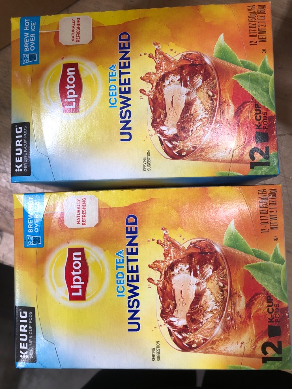 Photo 2 of **NONREFUNDABLE**BEST BY: MAY 12, 2023**
Lipton Iced Black Tea, Unsweetened K Cups Pods, 12 ct

2 BOXES