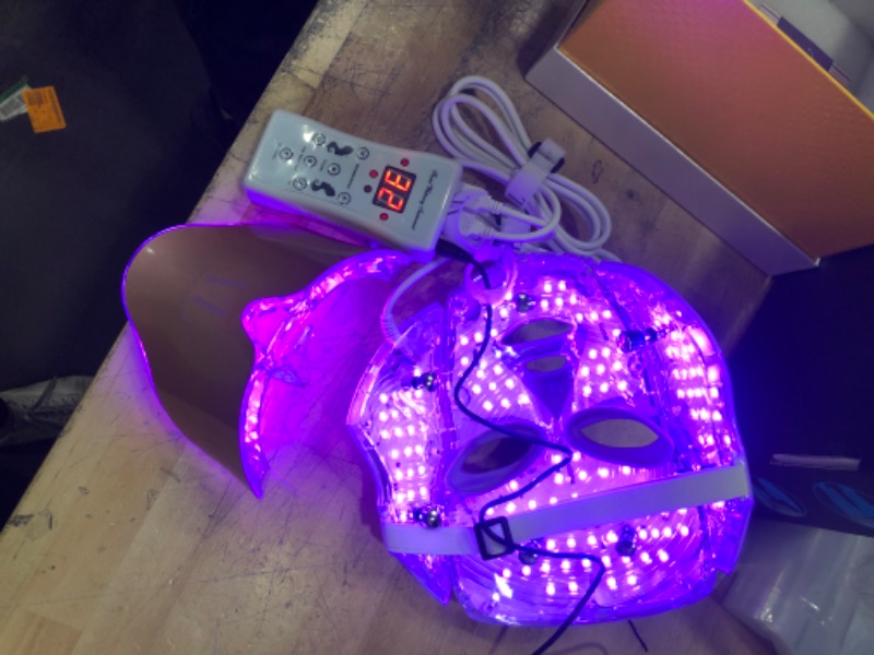 Photo 3 of LED Skin Care For Face - Valerie Lavender Face Light SPA - Red Light for Face and Neck - Professional Skin Rejuvenation Anti Aging - Blue Korean LED Skin Light for Face breakouts, Cracked Skin Relief

**POWERS ON!