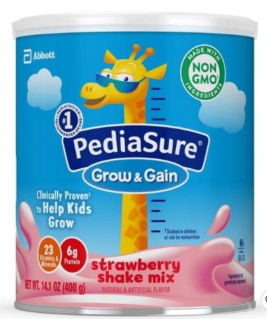 Photo 1 of BEST BY : 07/2022***NO REFUNDS PediaSure Grow & Gain Non-GMO Shake Mix Strawberry Powder - 14.1oz- 6PACK 

