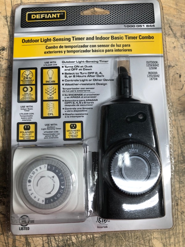 Photo 1 of HOME IMPROVEMENT BUNDLE
Defiant 15 Amp 24-Hour Outdoor Plug-In Mechanical Dusk to Dawn Countdown Timer with Grounded Outlet
3 PACK OF Homax Nail Hole Patch