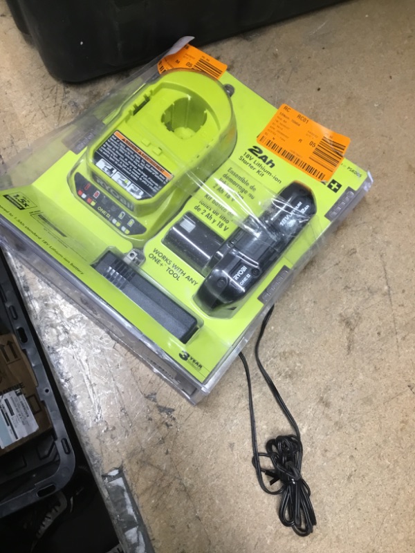 Photo 2 of 
RYOBI
ONE+ 18V Lithium-Ion 2.0 Ah Compact Battery and Charger Starter Kit