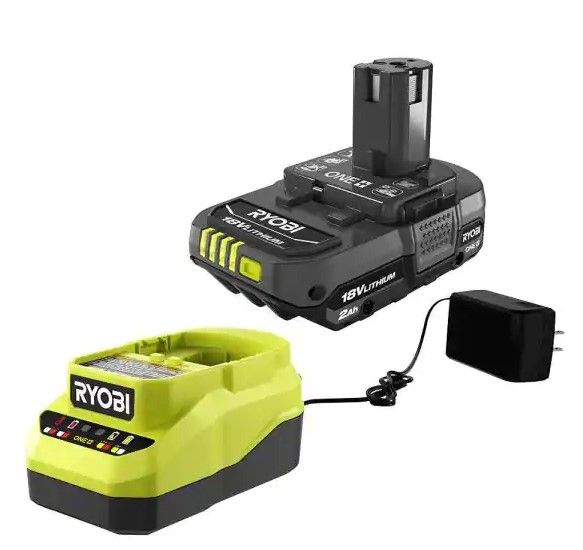 Photo 1 of 
RYOBI
ONE+ 18V Lithium-Ion 2.0 Ah Compact Battery and Charger Starter Kit