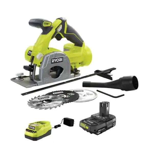 Photo 1 of 
RYOBI
ONE+ 18V Cordless 3-3/8 in. Multi Material Plunge Saw Kit with 2.0 Ah Battery and Charger