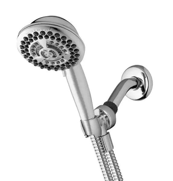 Photo 1 of 
Waterpik
9-Spray 4.5 in. Single Wall Mount 1.8 GPM Handheld Rain Shower Head in Chrome