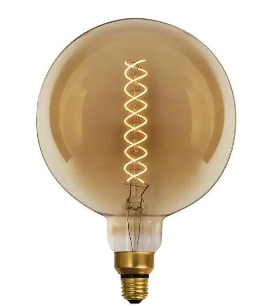 Photo 1 of 
Feit Electric
60-Watt Equivalent G63 Dimmable E26 Spiral Filament Oversized Amber Glass LED Vintage Edison LED Light Bulb Warm White
