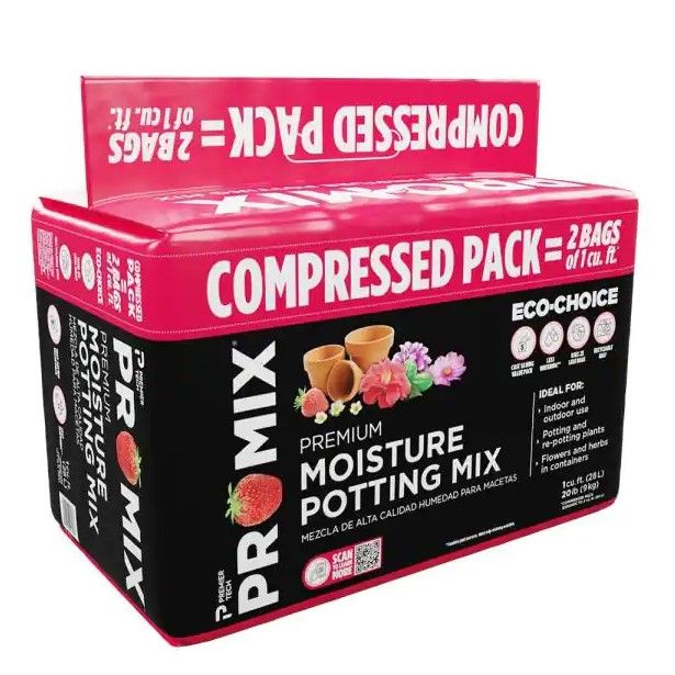 Photo 1 of 
PRO-MIX
2 cu. ft. Premium Moisture Potting Mix Compressed Soil
