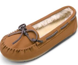 Photo 1 of DREAM PAIRS Women's Faux Fur Cozy House Slippers Suede Leather Moccasin Shoes for Indoor and Outdoor Wear - 11
