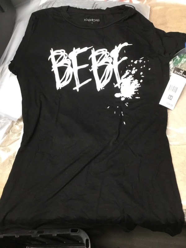 Photo 1 of BEBE BLACK T SHIRT- MEDIUM 