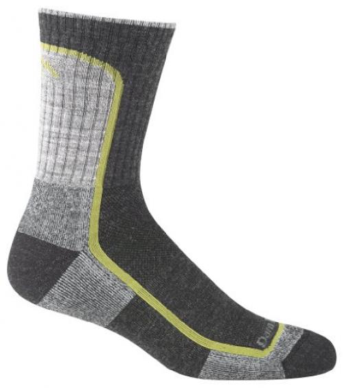 Photo 1 of Darn Tough Men's Light Hiker Crew Socks, Large, Charcoal/Lime 10-12
