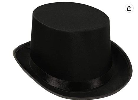 Photo 1 of Beistle S60839-BKAZ2 1 Piece Satin Sleek Top Hats, Black
