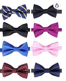 Photo 1 of Elegant Pre-tied Bow ties Formal Tuxedo Bowtie Set with Adjustable Neck Band,Gift Idea For Men And Boys