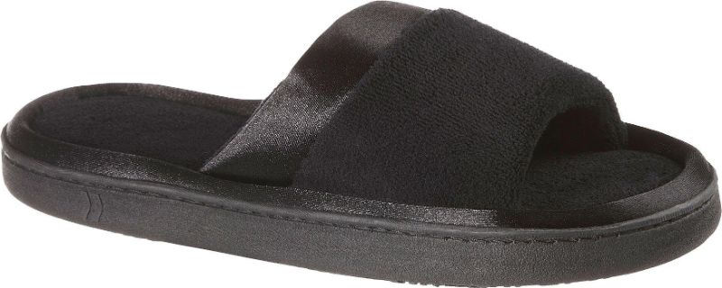 Photo 1 of Isotoner Women's Microterry Satin Trim Wider Width Slide Slippers - 9.5-10
