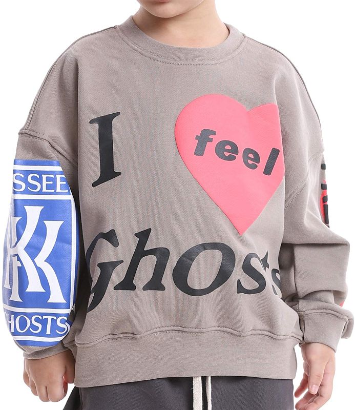 Photo 1 of THE SCOTTS Children’s Crewneck Sweatshirt Graphic Hip Hop Sweatshirt Hoodie Kanye Lucky Me I See Ghosts Sweatshirt - XL
