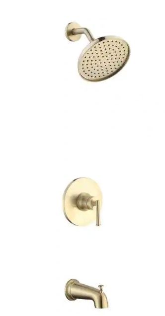 Photo 1 of 
Glacier Bay
Oswell Single-Handle 1-Spray Tub and Shower Faucet in Matte Gold (Valve Included)