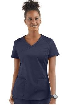 Photo 1 of Cherokee Workwear Professionals Women Scrubs Top Mock Wrap WW901 - XS/NAVY
