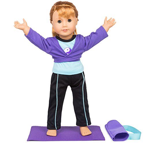 Photo 1 of Gymnastics Outfit (Yoga) for American Girl Dolls: Includes Yoga Mat, Carrying Case, Leggings and Shirt
