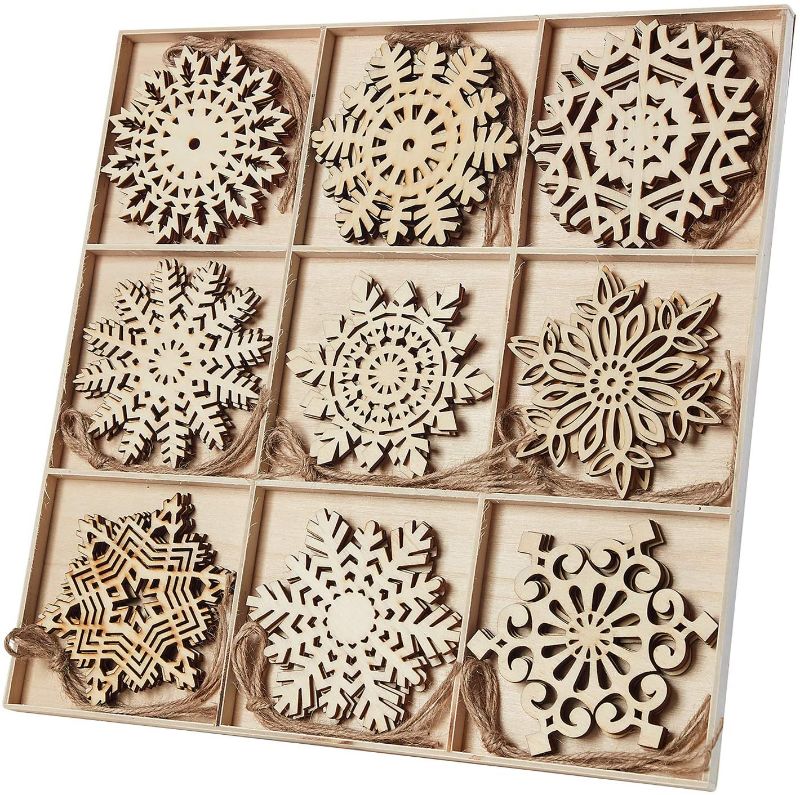 Photo 1 of 27pcs wooden snowflakes hanging ornaments