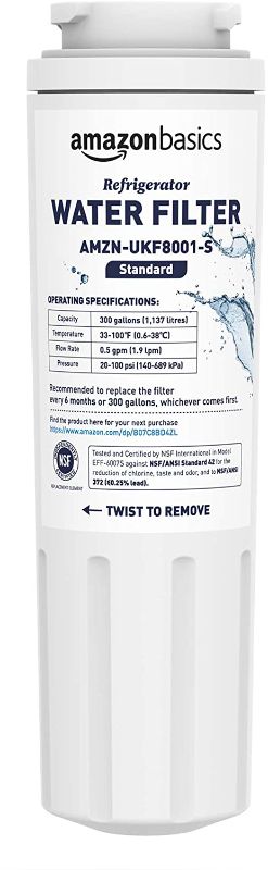 Photo 1 of Amazon basics refrigerator water filter AMZN-UKF8001-A