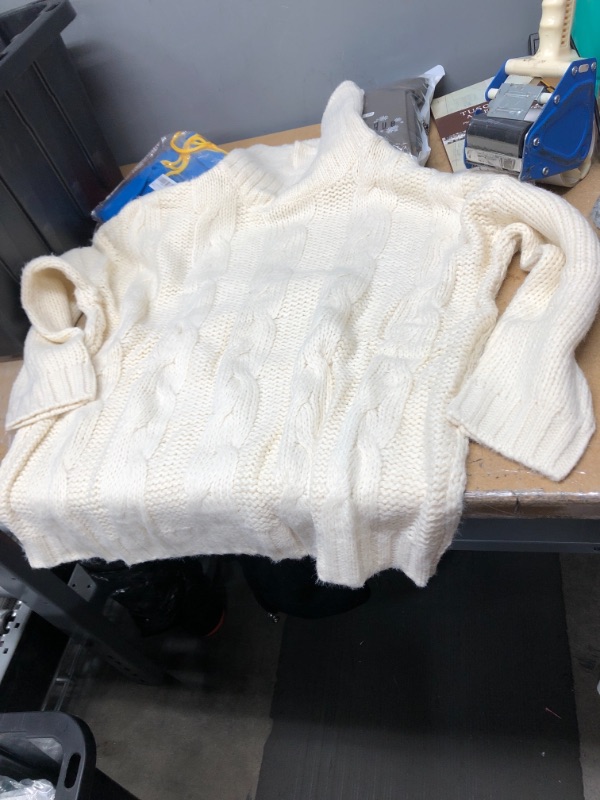 Photo 1 of Haloumoning women solid color turtle sweaters pullover outerwear beige
SIZE:XL
