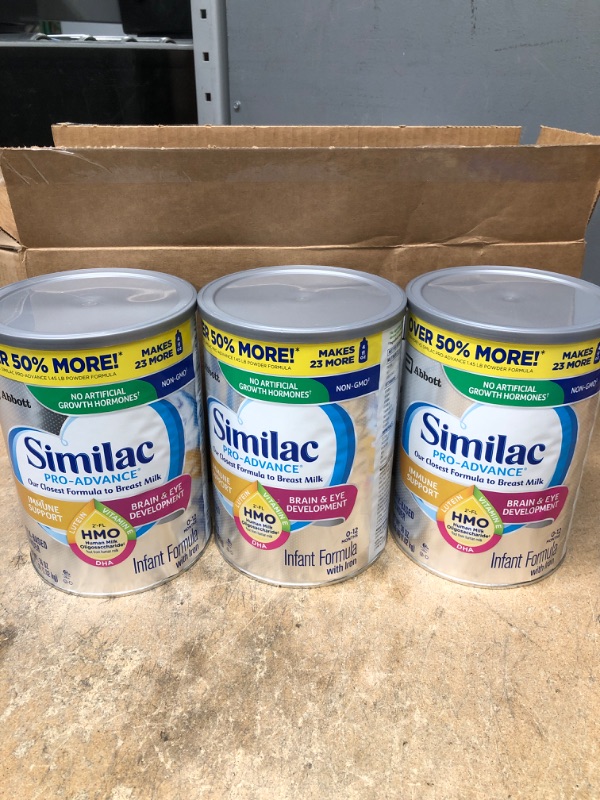 Photo 2 of Best By 1 Jan 2023, Similac Pro-Advance Non-GMO Infant Formula with Iron, with 2'-FL HMO, for Immune Support, Baby Formula, Powder, 36 Oz, Pack of 3 (One-Month Supply) *NON-REFUNDABLE*