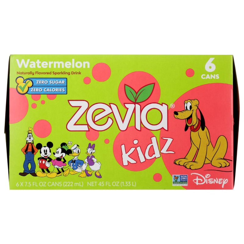 Photo 1 of Best By 2025, ZEVIA SODA WATERMELON KIDZ 6PK, QTY: 4 Boxes (Non-Refundable)