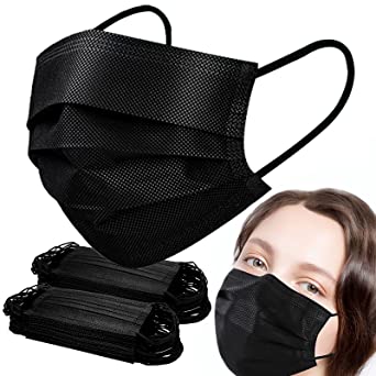 Photo 1 of Black disposable Face Mask For Men Women 3 Layers Protection 100pcs