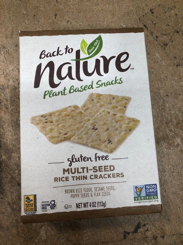 Photo 1 of Best By 13 May, 2022 Back to Nature Rice Thin Crackers - Gluten Free Multi-Seed 4 Oz (Non-Refundable)