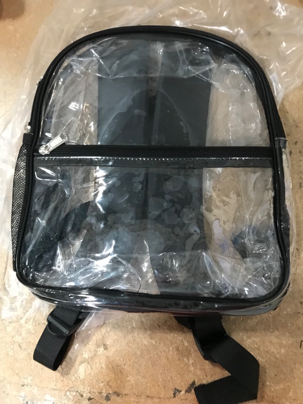 Photo 2 of Clear Mini Backpack Stadium Approved, Water proof Transparent Backpack for Work & Sport Event… (black)
