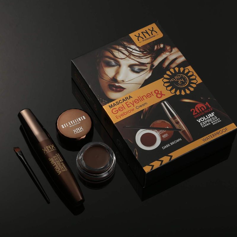 Photo 2 of BUNDLE OF Mascara Gel Eyeliner&Eyebrow Cream 2in1 Set,Complete Set Of Eye Makeup Series,24 Hours Smudge Proof Waterproof And Long Lasting,Included Eye Makeup Brush (Deep Black)
AND, Mascara Gel Eyeliner&Eyebrow Cream Eyebrow Powder 3in1 Set,Complete Set O