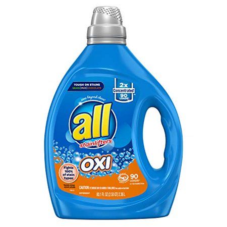 Photo 1 of All Liquid Laundry Detergent, Fights Tough Stains with OXI Power, 2X Concentrated, 90 Loads
