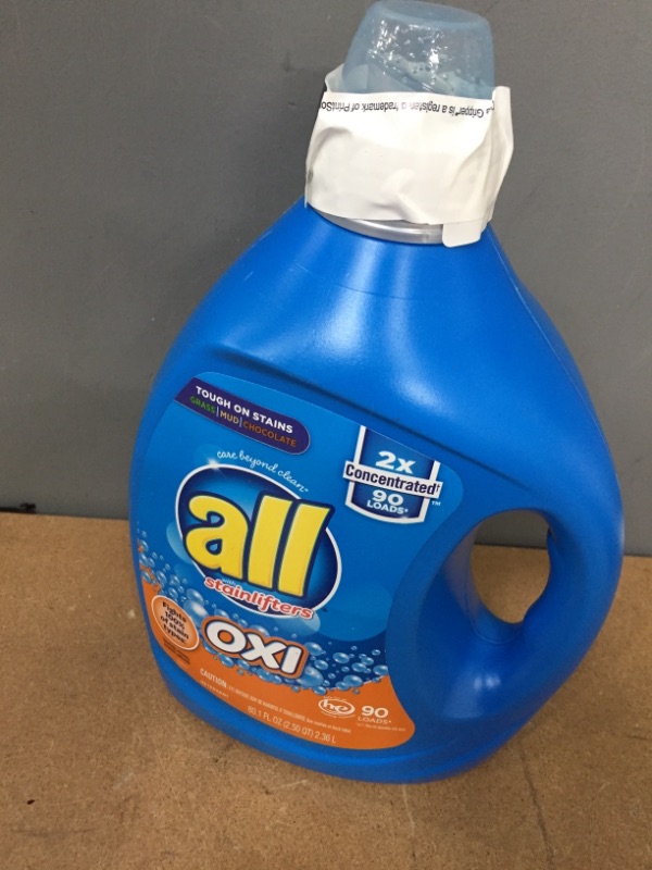 Photo 3 of All Liquid Laundry Detergent, Fights Tough Stains with OXI Power, 2X Concentrated, 90 Loads
