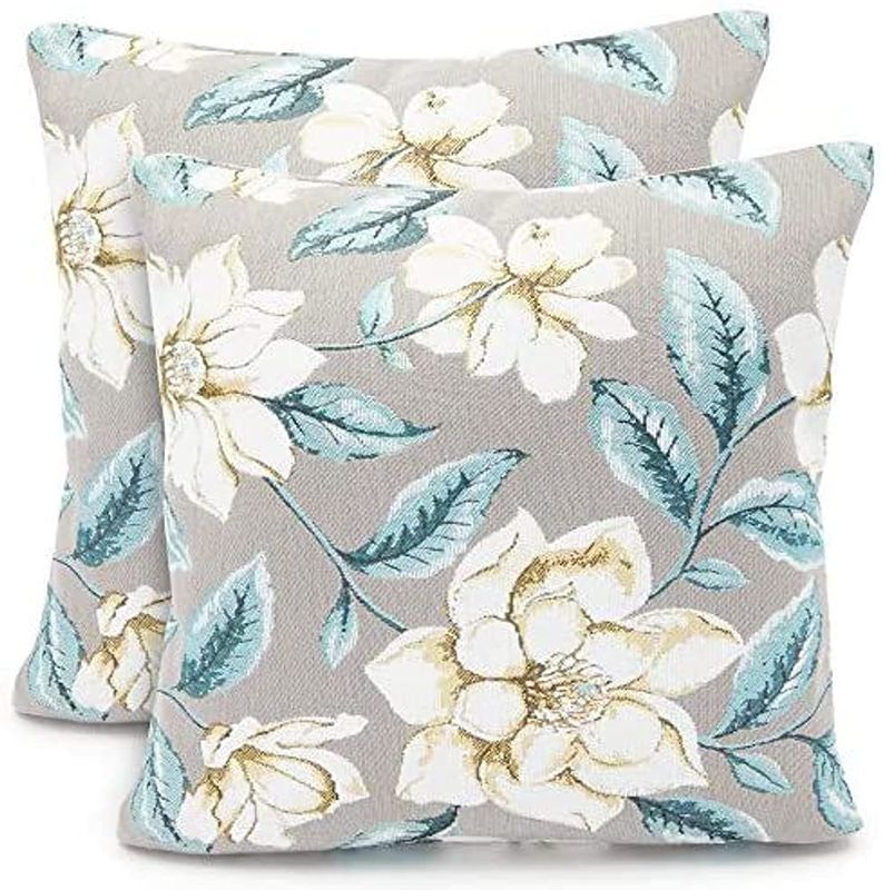 Photo 1 of SET OF 3, Okuna Outpost Floral Throw Pillow Covers, Rustic Home Decor (Grey, 17 x 17 in, 2 Pack)
