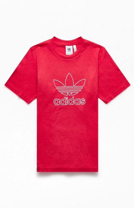 Photo 1 of Adidas Mens Trefoil Outline T-Shirt - Pink Size Medium
