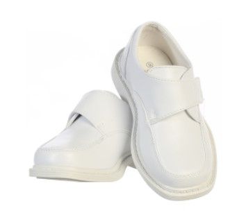 Photo 1 of FRANK-A WHT Lito Boys matte shoes with velcro, Size U.S 2