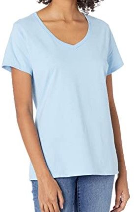 Photo 1 of  2 PACK kaj pac  Women’s  Short Sleeve V-Neck T-Shirt LIGHT BLUE 
