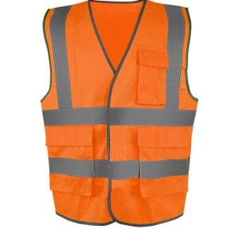 Photo 1 of  High-Visibility Reflective Safety Vest MEDIUM ORANGE 