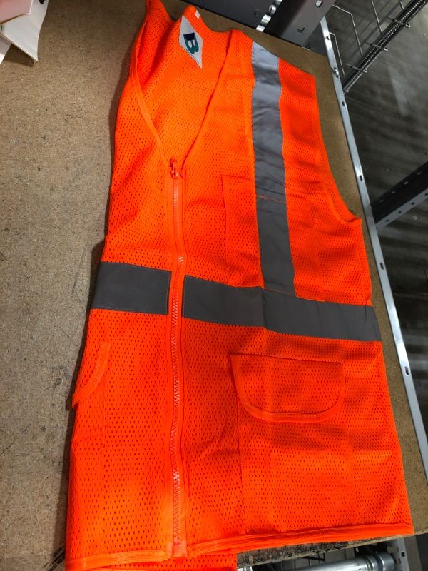 Photo 2 of  High-Visibility Reflective Safety Vest MEDIUM ORANGE 